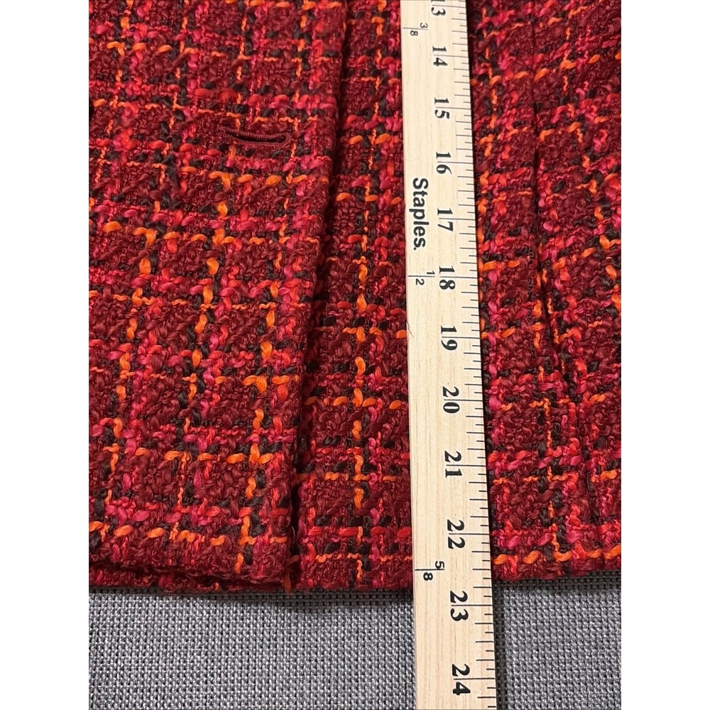 Talbots Women's 14 Blazer Red Wool Blend Blazer Jacket Double Button Front - Picture 10 of 12